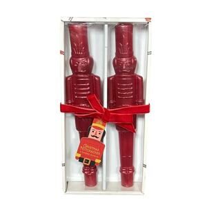 Christmas Nutcracker Tapered Candles Red Decorative Unscented 10” DW Home New